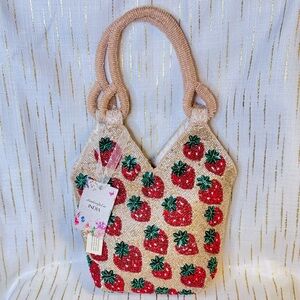 Beaded Strawberry Mini Tote Bag | Summer Y2K Fruit Purse